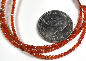 2mm Zircon Red Faceted Round Gemstone Beads 8-Inch Strand