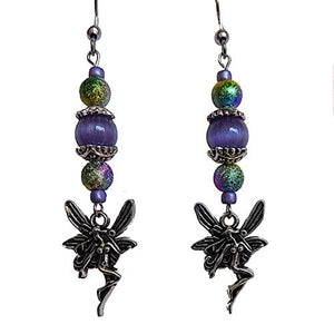 Beaded Whimsical Fairy Handmade Dangle Earrings