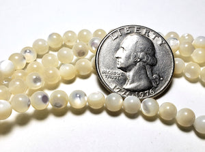 5mm Mother of Pearl Round Gemstone Beads 8-Inch Strand