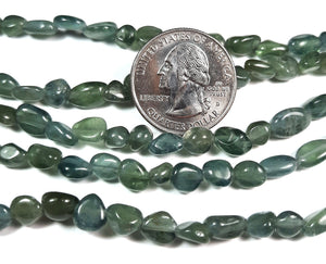8x6mm Green Kyanite Nugget Gemstone Beads 8-Inch Strand