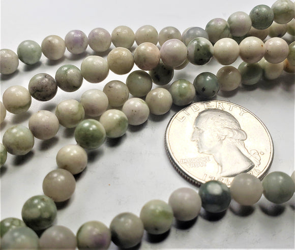 6mm Matte Peace Jade Round Gemstone Beads 8-inch Strand