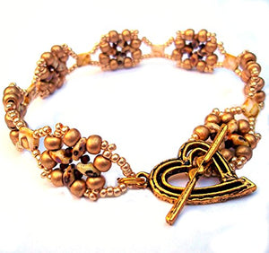 Brown Tan and Gold Western Desert Handcrafted Bead-Woven Bracelet