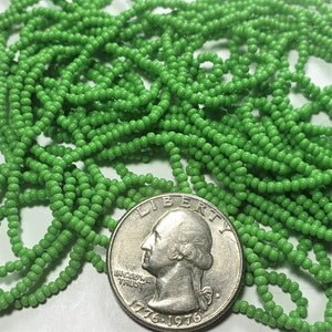 11/0 Light Green Opaque Czech Seed Beads Full Hank