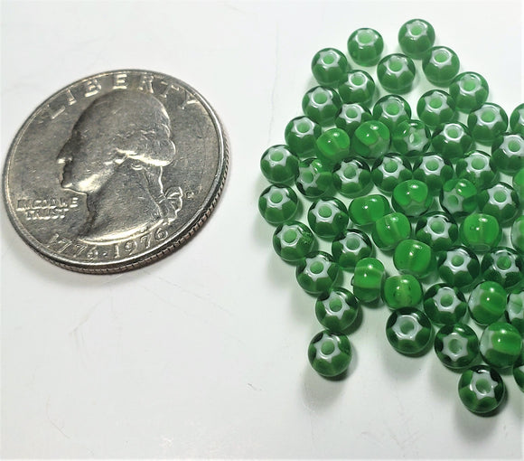 Cornelian Star Green Czech Glass Seed Beads 6/0 20g