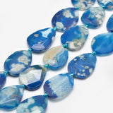 30x22mm to 34x24mm Faceted Dyed Teardrop Cherry Blossom Agate Beads 2ct