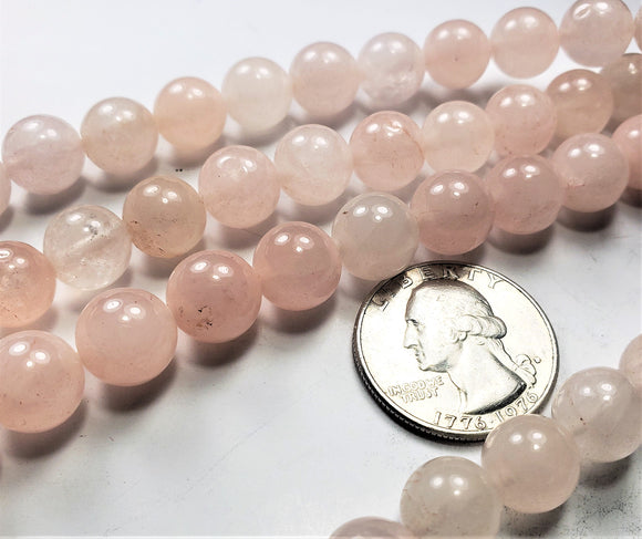 10mm Rose Quartz Round Gemstone Beads 8-inch Strand