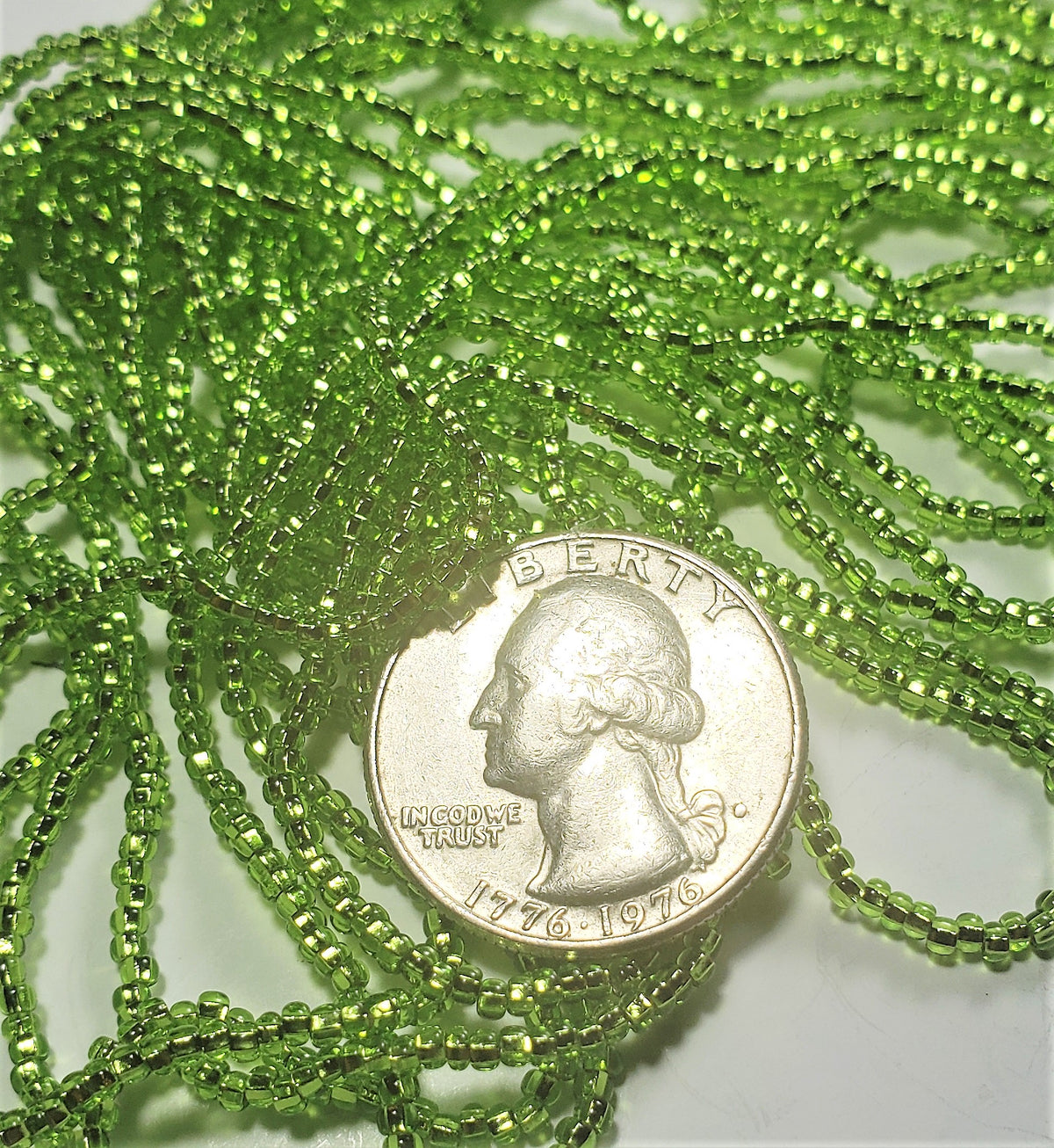 11/0 Olivine Silver-Lined Czech Seed Beads Full Hank