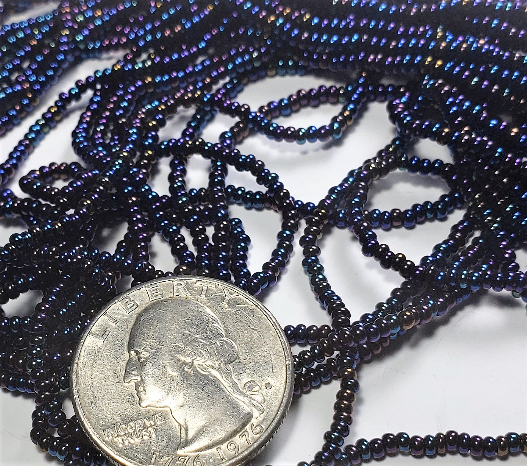 11/0 Blue Iris Czech Seed Beads Full Hank