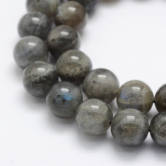 10mm Round Natural Labradorite Beads, Lot of 4