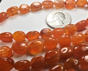 Medium Carnelian Nuggets Gemstone Beads 8-inch Strand