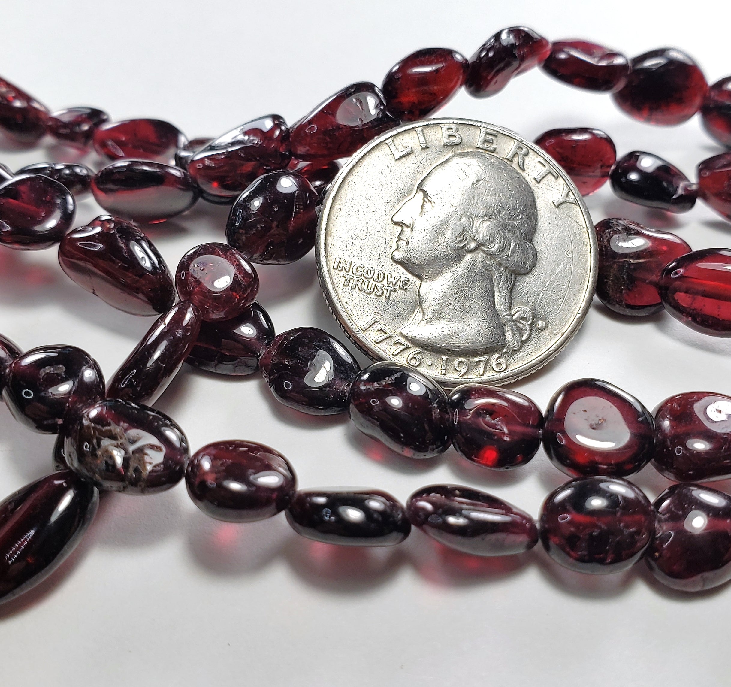 8x6mm Garnet Nugget Gemstone Beads 8-Inch Strand