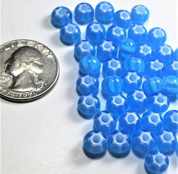 Cornelian Star Turquoise Czech Glass Seed Beads 32/0 10g