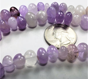 12x8mm Lavender Quartz Pebble Gemstone Beads 8-inch Strand