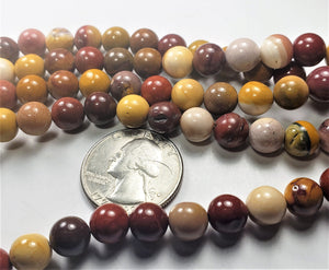 8mm Mookaite Round Gemstone Beads 8-inch Strand