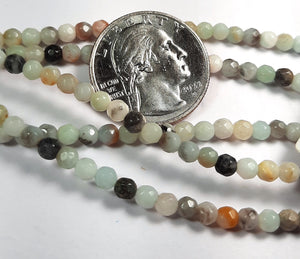 4mm Amazonite Faceted Round Gemstone Beads 8-Inch Strand