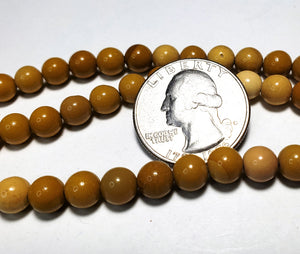 6mm Yellow Mookaite Round Gemstone Beads 8-Inch Strand