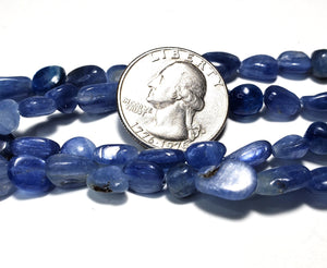 8x6mm Blue Kyanite Gemstone Beads 8-Inch Strand