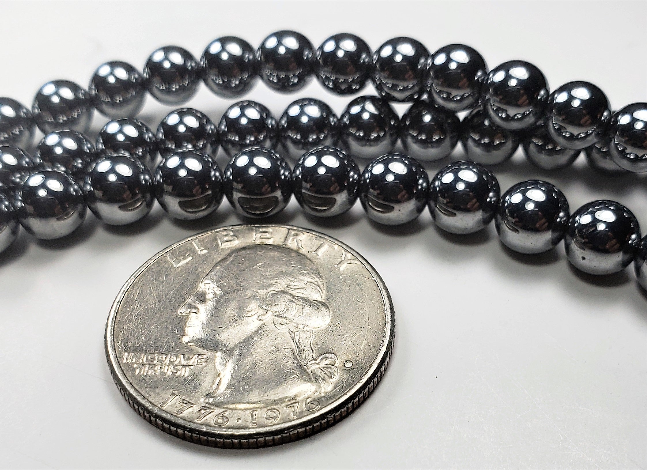 6mm Terahertz Round Gemstone Beads 8-inch Strand