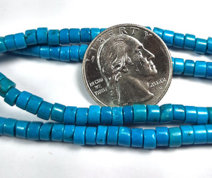 4x2mm Chinese Turquoise Heishi Gemstone Beads 8-Inch Strand