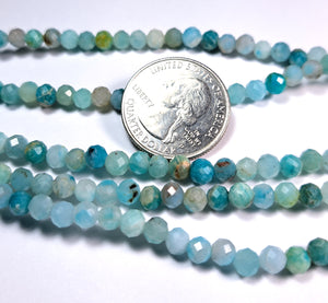 5mm Green Amazonite Faceted Round Gemstone Beads 8-Inch Strand