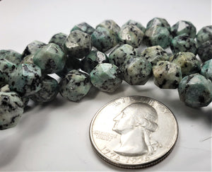 10mm African Turquoise Dyed Star Cut Gemstone Beads 8-inch Strand