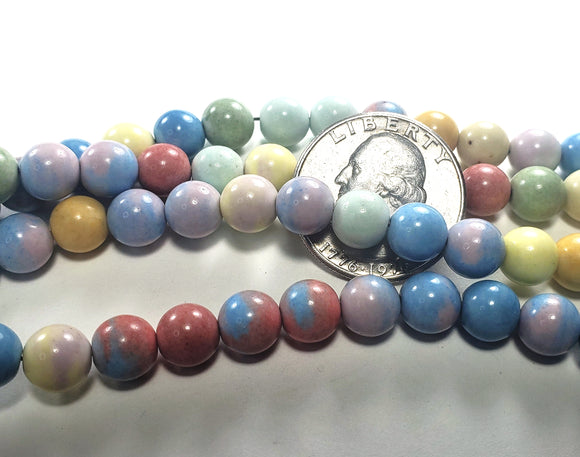 8mm Alashan Rainbow Agate Round Gemstone Beads 8-Inch Strand