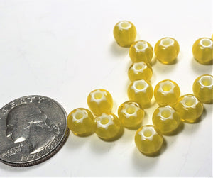 Cornelian Star Yellow Czech Glass Seed Beads 32/0 10g