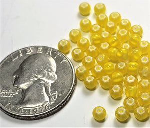 Cornelian Star Yellow Czech Glass Seed Beads 6/0 20g