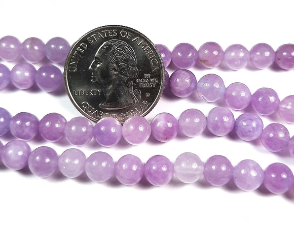 6mm Lavender Amethyst Round Gemstone Beads 8-Inch Strand