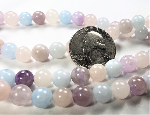 8mm Mixed Stone Round Gemstone Beads 8-inch Strand