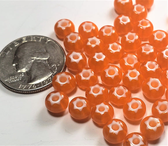 Cornelian Star Orange Czech Glass Seed Beads 32/0 10g
