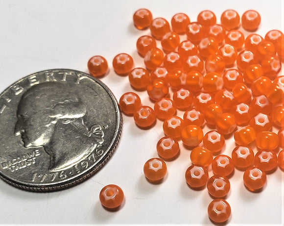 Cornelian Star Orange Czech Glass Seed Beads 6/0 20g