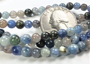 4mm Kyanite Round Gemstone Beads 8-inch Strand