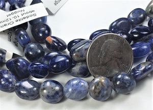 10-12mm Sodalite Nugget Gemstone Beads 8-inch Strand