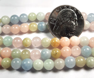 6mm Morganite Round Gemstone Beads 8-Inch Strand