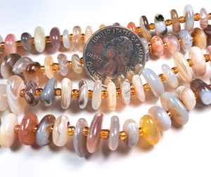 8-12mm Botswana Agate Chip Gemstone Beads 8-Inch Strand