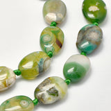 22x17mm Dyed Yellow-Green Oval Cherry Blossom Agate Beads 3ct