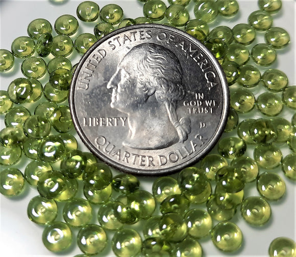 4mm Olivine Shimmer Smooth Pressed Glass Rondelle Beads 150ct
