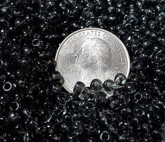 6/0 Black Diamond Loose Czech Seed Beads 25g