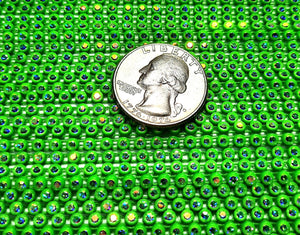 Acid Green/Crystal AB SS8 Preciosa Rhinestone Plastic Banding 1 Row 12 inches