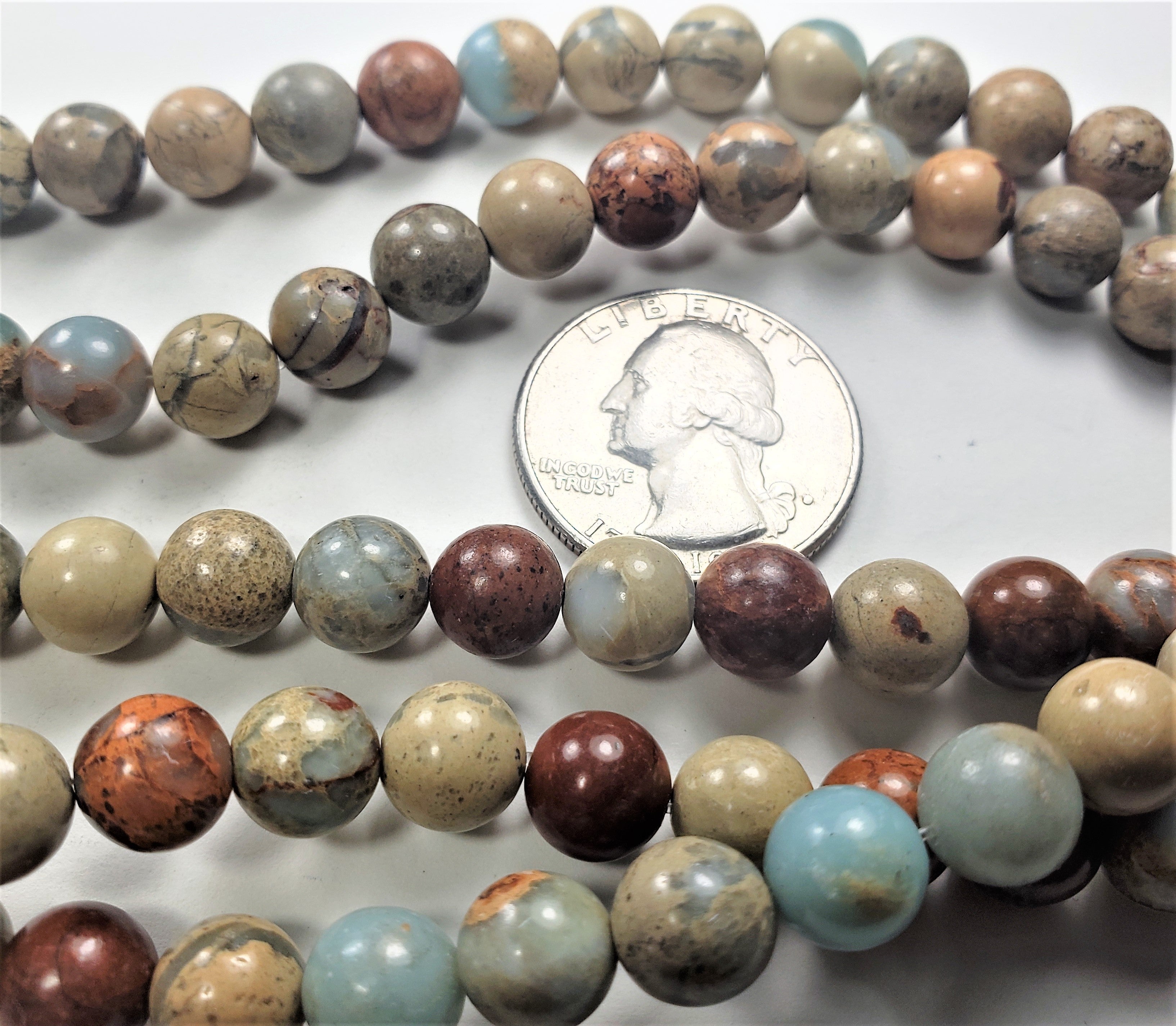 8mm Snake Skin Jasper Round Gemstone Beads 8-Inch Strand