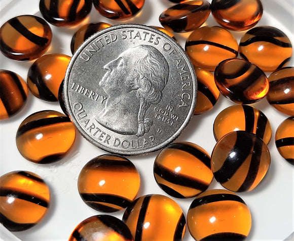 9mm Tortoise Shell Transparent Round Glass Cabochons 24ct