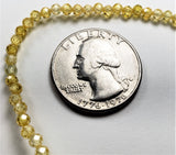 3mm Zircon Gold Gemstone Faceted Round Beads 8-Inch Strand