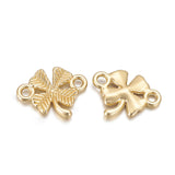 11.5x15mm Gold-Plated Matte Clover Shamrock Alloy Connectors 10ct