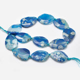 30x22mm to 34x24mm Faceted Dyed Teardrop Cherry Blossom Agate Beads 2ct
