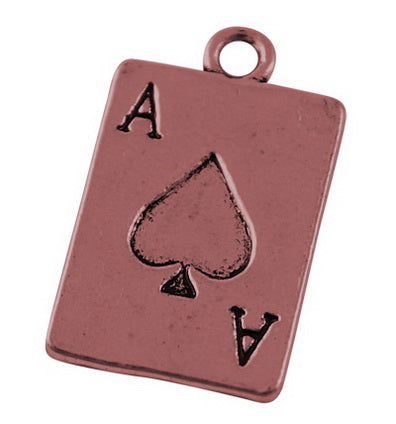 21x13mm Copper Ace Playing Card Charms 10ct
