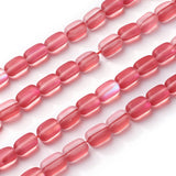 11x6mm Frosted Light Coral Synthetic Moonstone Mermaid Glass Nugget Beads 10ct