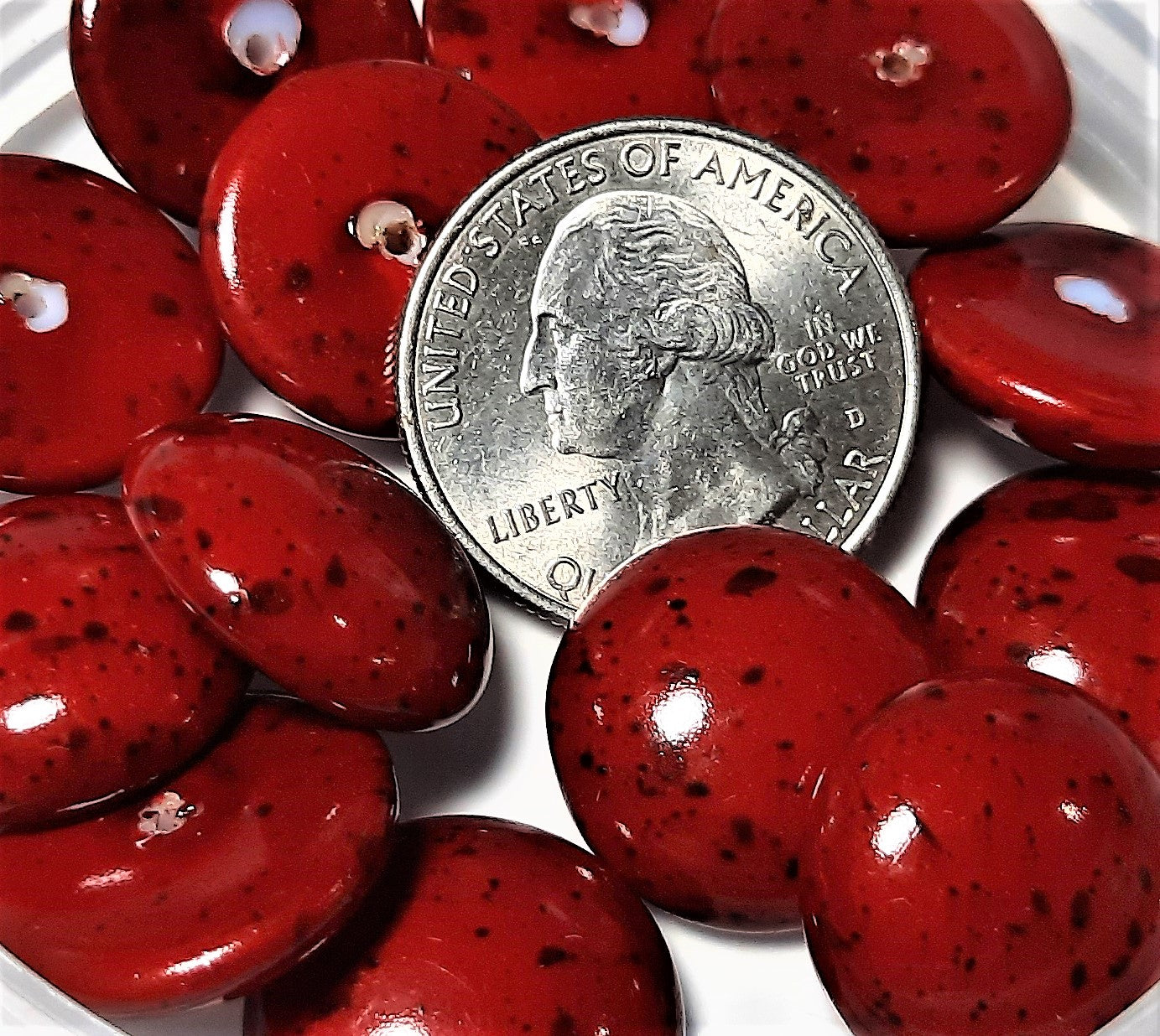 18mm Speckled Garnet Round Cabochons 2ct