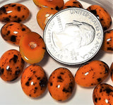 14x10mm Speckled Amber Oval Cabochons 2ct